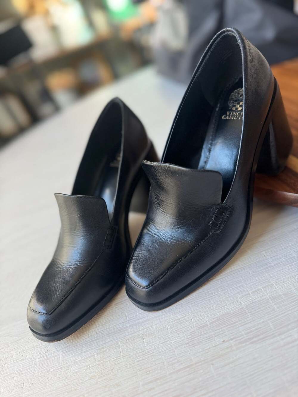 Vince Camuto Women's Segellis Block-Heel Tailored Loafers Black Size 10